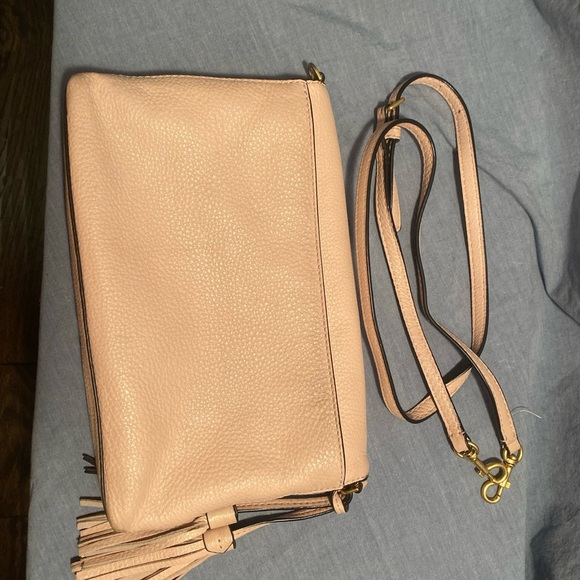 NWT Tory Burch Thea Crossbody Foldover Bag Shoulderbag Shell Pink - Picture 3 of 4